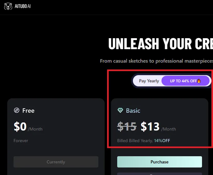 Aitubo 44% off offer
